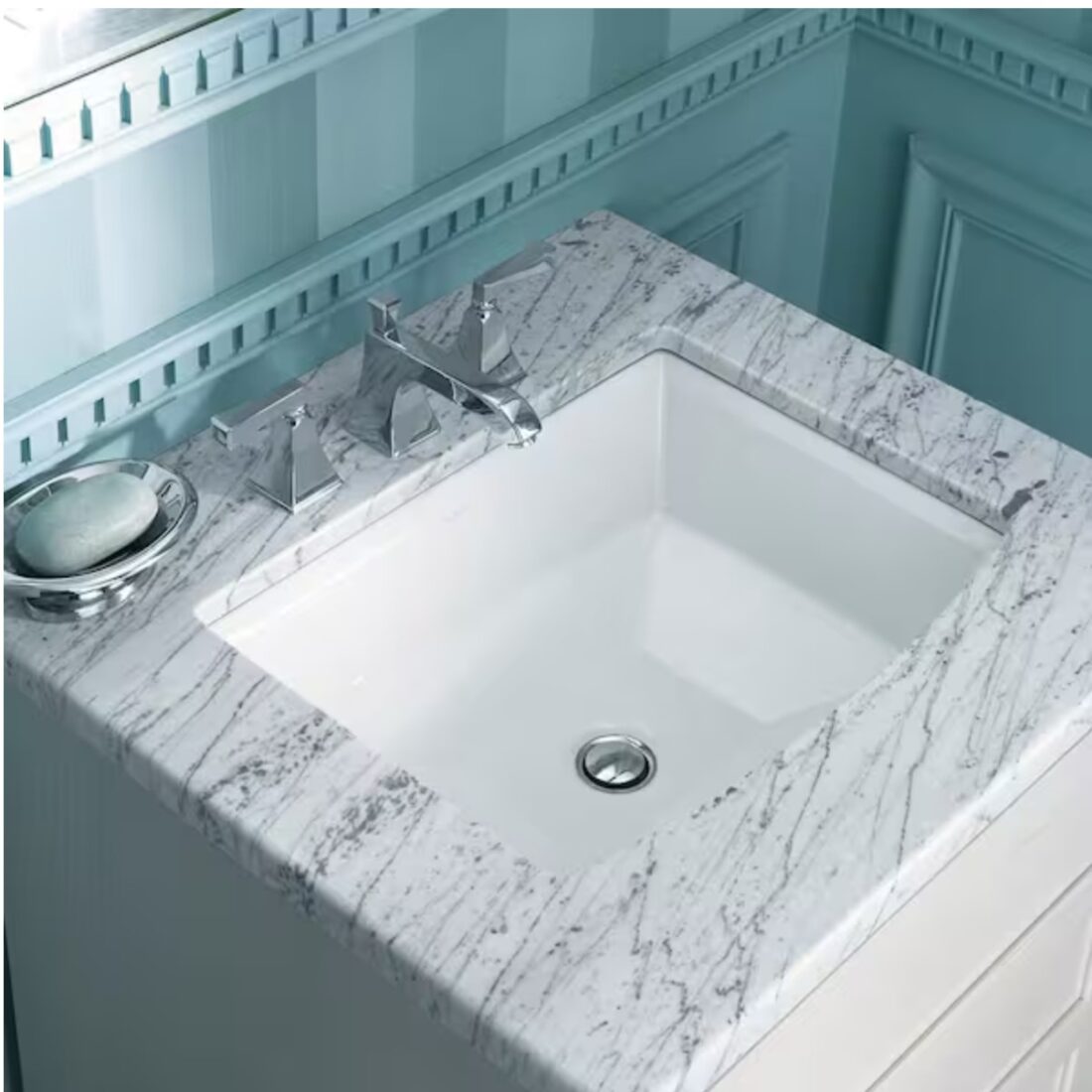 Archer 19-7/8 in. Rectangle Undermount Bathroom Sink in White with Overflow Drain