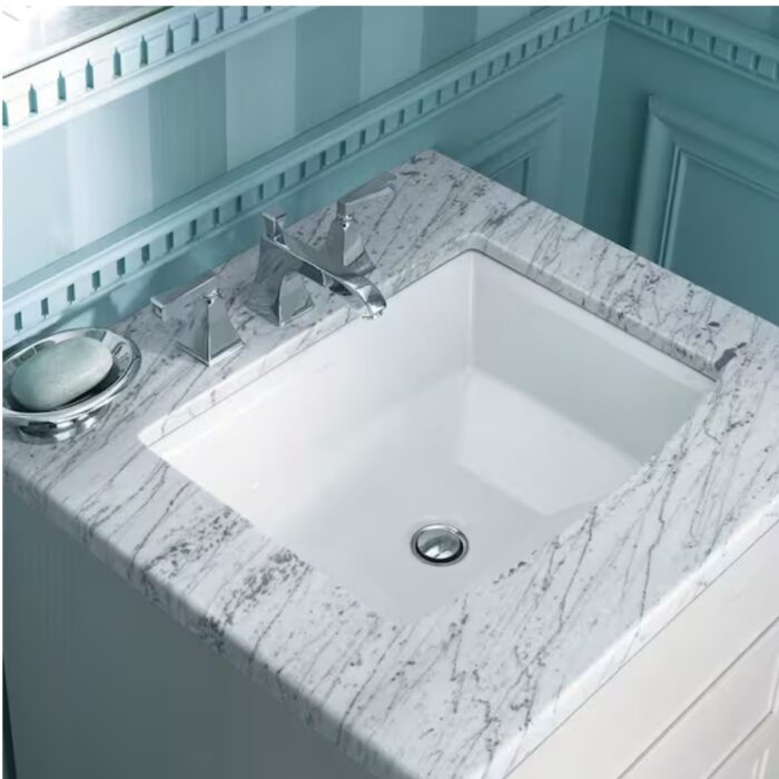 Archer 19-7/8 in. Rectangle Undermount Bathroom Sink in White with Overflow Drain